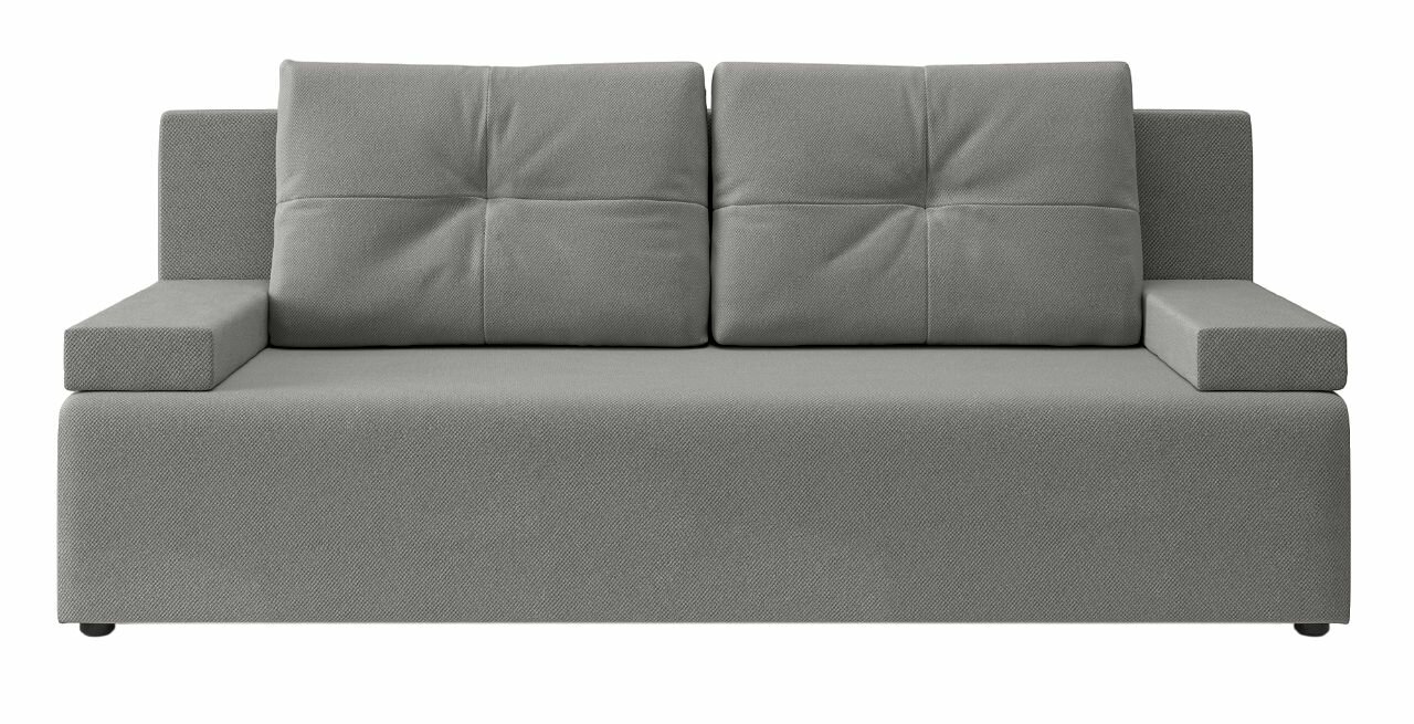 Диван-кровать Лиссабон, 200х90х90 см, велюр Amigo Gray, механизм Еврокнижка, прямой диван раскладной, с ящиком для белья. Гарантия 12 месяцев