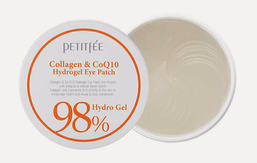 Изображение товара PETITFEE Гидрогелевые патчи для области вокруг глаз с коэнзимом Q10 и 98 % содержанием коллагена, 60 шт