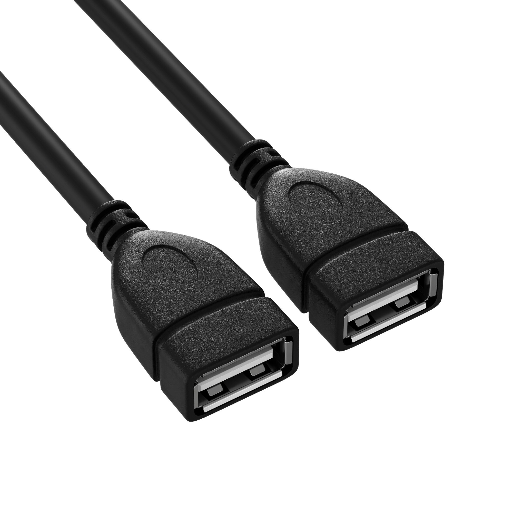 Кабель переходник GSMIN C81b разветвитель на два разъёма USB (M) - 2x USB (F) 0.25 м (Черный) — фото 1