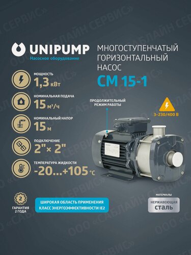 Изображение товара Многоступенчатый горизонтальный насос CM 15-1