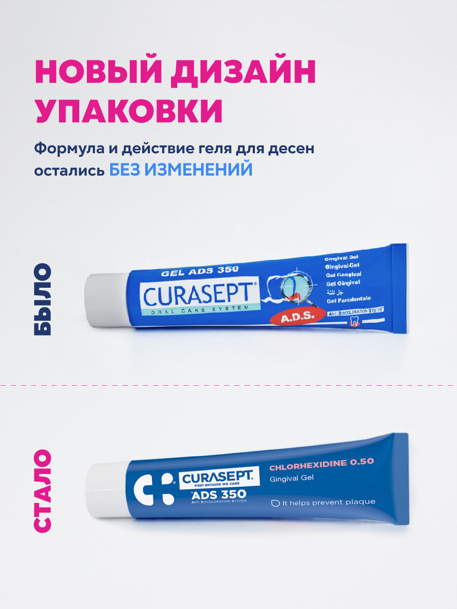 Изображение Зубной гель для десен CURASEPT ADS 350 с хлоргексидином, пародонтологический Курасепт 30 мл, Италия
