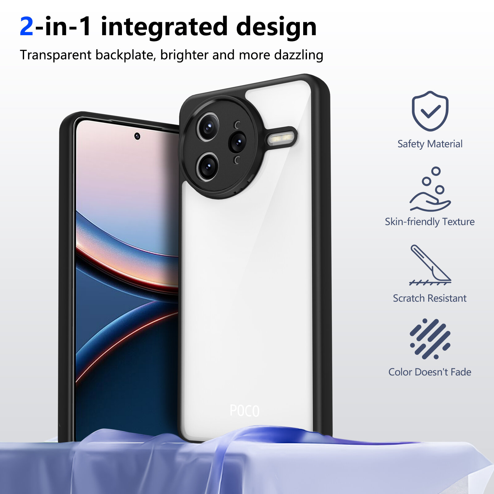 Чехол для Poco F7 Ultra / Поко Ф7 Ультра, глянцевая поверхность, пластик, защита камеры, ударопрочный, Xiaomi, Poco, Poco F7 Ultra, чехол-кардиомонитор, black