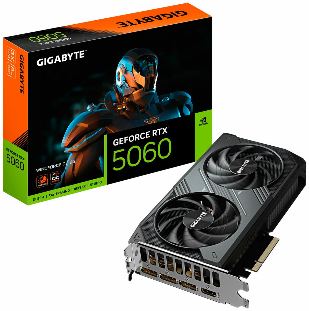 Видеокарта Gigabyte GeForce RTX 5060 WINDFORCE OC 8GB (GV-N5060WF2OC-8GD)