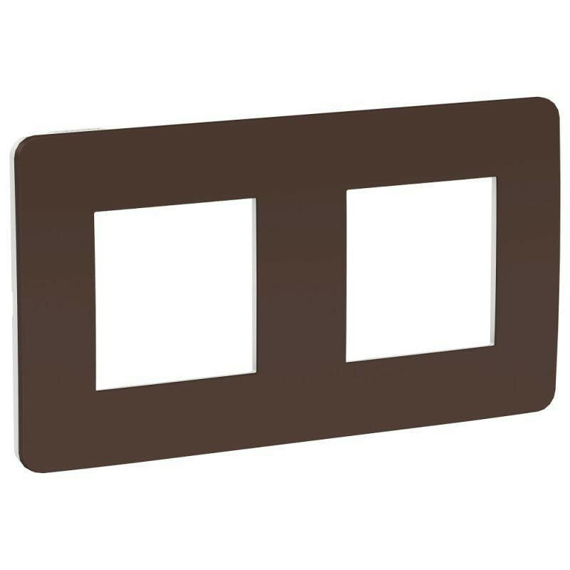 Unica Studio Color NU280416 Рамка 2-постовая/4-модульная (универсальная, шоколад/белая) Schneider Electric - фото №1