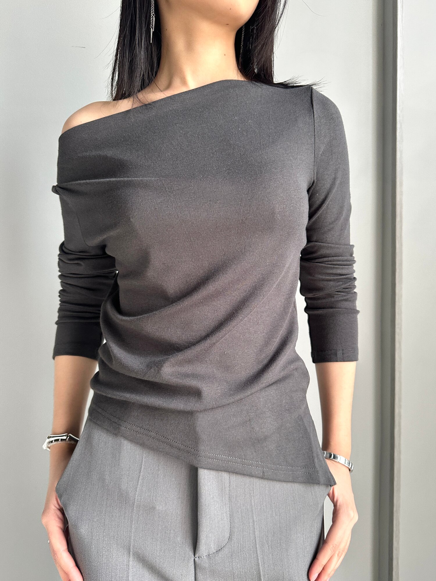 Лонгслив INK Черный, серый, размер Std, , серый — фото 1