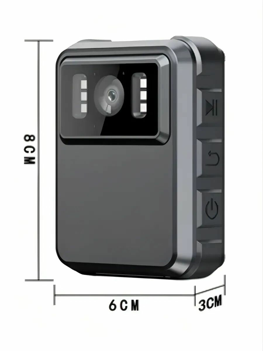 Нагрудный видеорегистратор KT entertainment STR-GSM L9, 1920х1080, 128GB, черно-серый