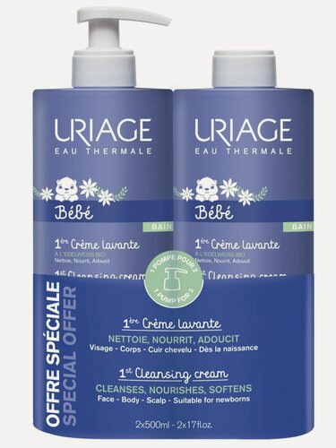 Изображение товара Урьяж набор первый Очищающий пенящийся крем для детей и новорожденных, 2х500 мл / URIAGE Set