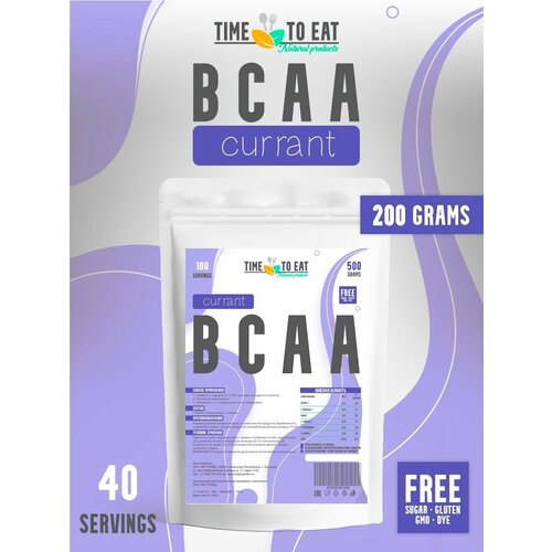Time-to-eat Порошок BCAA 2-1-1 200г со вкусом черная смородина dr health порошок bcaa 2 1 1 200г со вкусом малина
