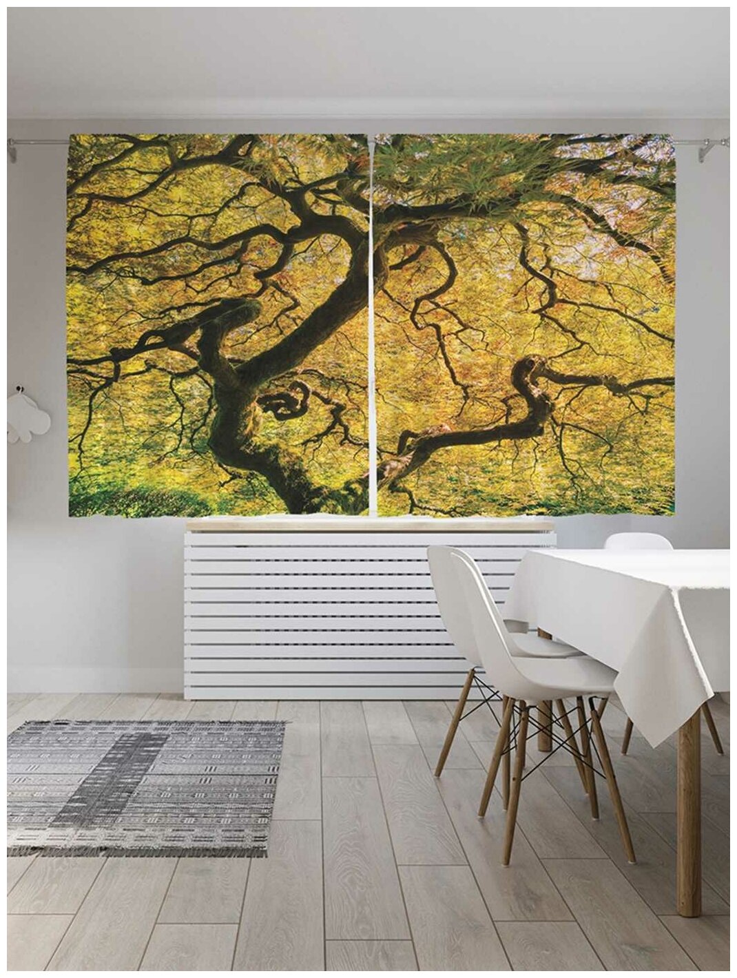 Классические шторы JoyArty "Вечное дерево", серия Oxford DeLux, 2 полотна 145x180 см