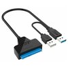 Адаптер USB 3.0 для SATA с блоком питания 12В, 2А (usb 3,0 to sata), кабель-переходник для HDD 2,5 / 3,5 и SSD - изображение