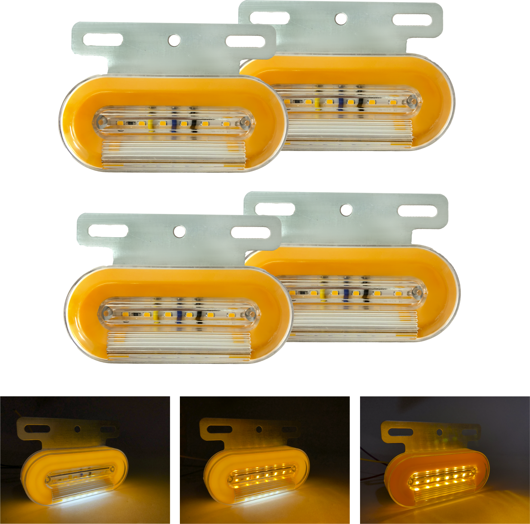 Комплект боковых габаритных светодиодных фонарей с подсветкой колеса (вниз) 12-24V 4 шт / фонарь маркерный/ указатель габаритов M-85