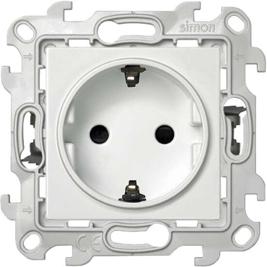 Розетка Simon 1 м СП 24 Push Go 16А IP20 2P E защ  шторки механизм белый  2420432 030