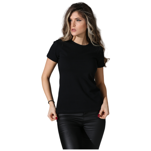женская футболка с коротким рукавом круглым вырезом и круглым вырезом Футболка Tuosite, размер S, черный