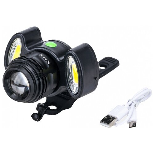 фото Фонарь передний kms-5235, usb-зарядка (черный)