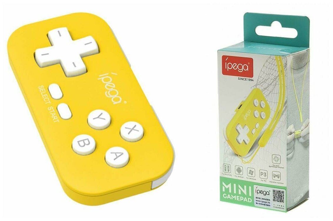 Геймпад игровой IPEGA PG-9193A . Мини геймпад для смартфона PG-9193A (Bluetooth). Цвет Желтый.