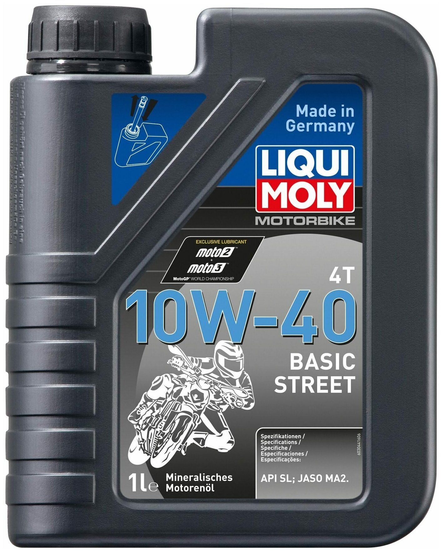 Моторное масло LIQUI MOLY Motorbike 4T Basic Street 10W-40 1л. минеральное [3044] - фото №1