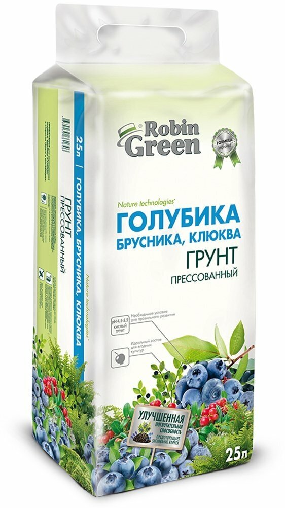 Грунт для голубики, брусники, клюквы прессованный Robin Green, 25 л