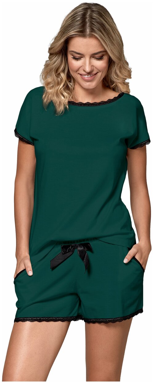Комплект Nipplex, шорты, майка, без рукава, карманы, стрейч, размер 48, зеленый