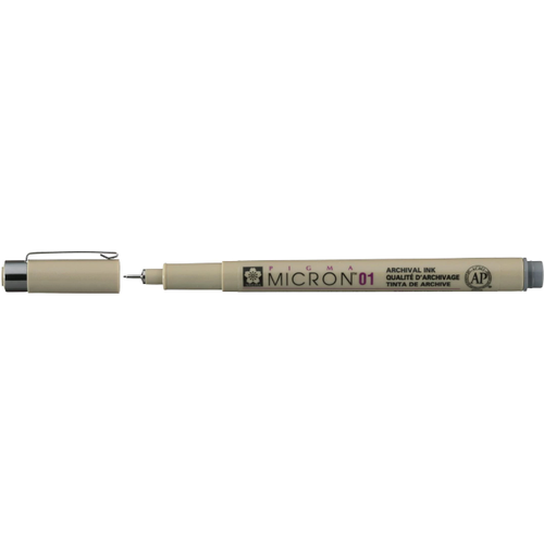 Ручка капиллярная Sakura Pigma Micron 01, перо 0.25 мм, цвет серый
