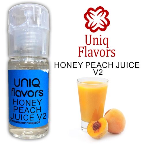 Пищевой ароматизатор (концентрированный) Honey Peach Juice V2 (Uniq Flavors) 10мл.