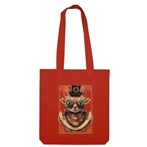 Сумка шоппер Us Basic, красный сумка стимпанк кот steampunk cat ярко синий