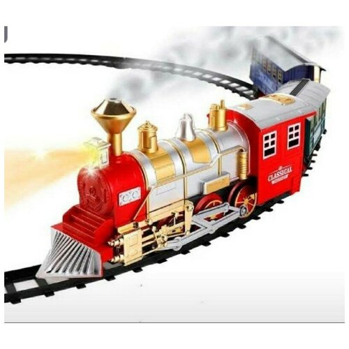 фото Железная дорога классический поезд (дым, свет, звук ) игрушки от викушки