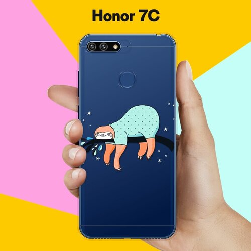 Силиконовый чехол Ленивец на ветке на Honor 7C силиконовый чехол ленивец на ветке на honor 7s