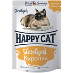 Пауч HAPPY CAT для стерилизованных кошек, кусочки курицы в желе, 0,1 кг - изображение