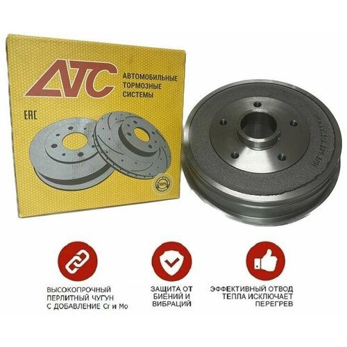 Барабан тормозной АТС Рено Дастер 2WD, Каптюр 2WD, Аркана 2WD, Ниссан Террано 2WD