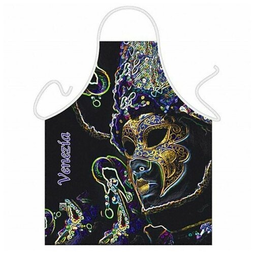 Фартук кухонный Маска, рабочий, для повара, на завязках, с водооталкивающей пропиткой, с приколом 57х75 см, ITATI