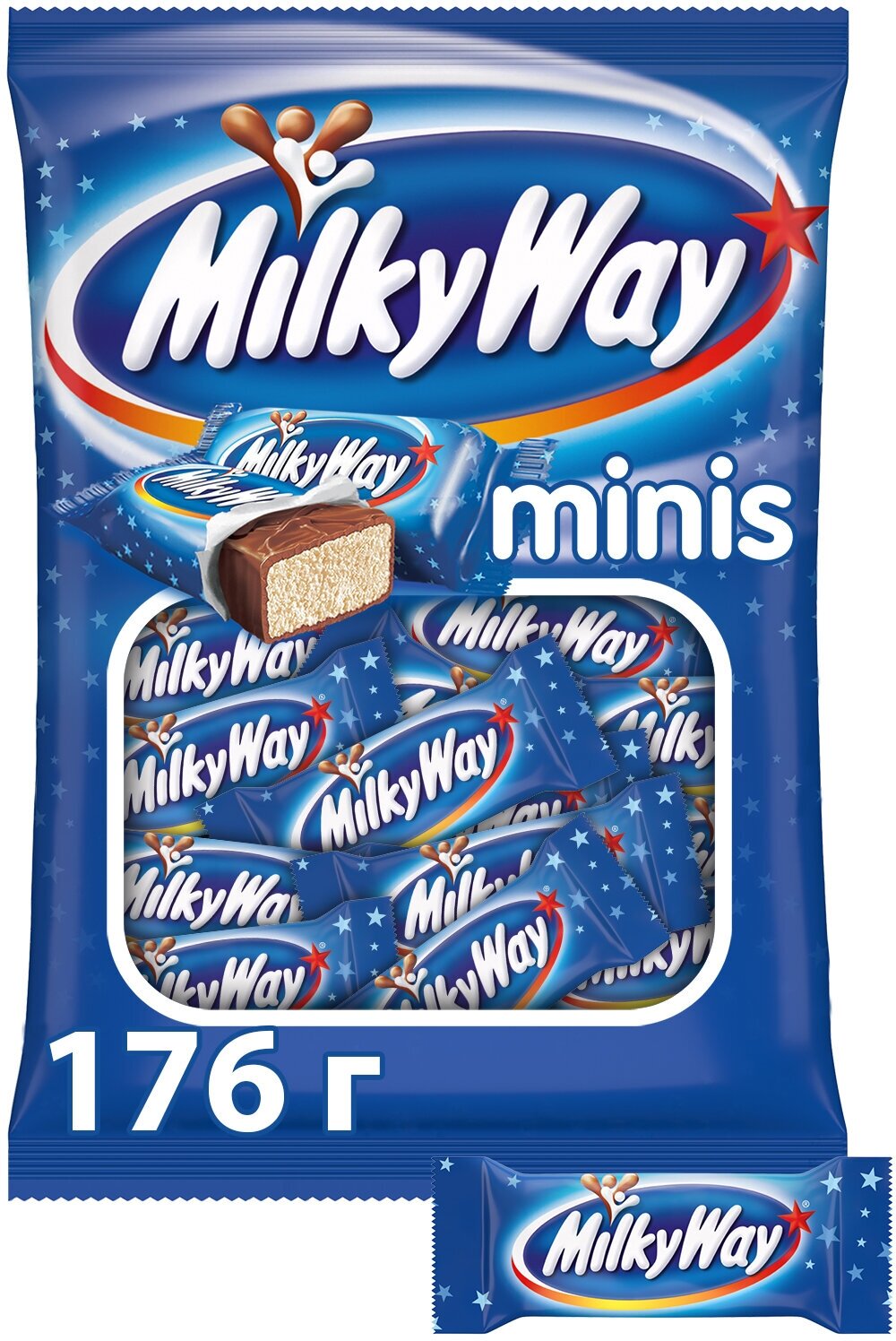 Milky Way Minis, 176 г, флоу-пак, 11 шт. в уп.