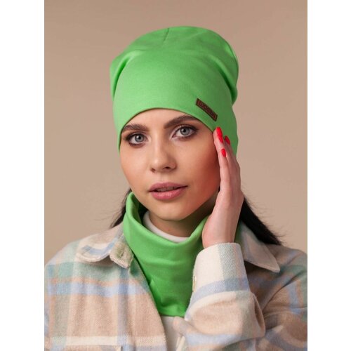фото Шапка бини luchermi, размер u, зеленый