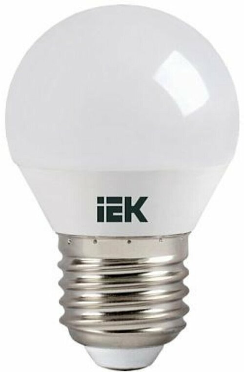Лампа светодиодная E27, 7 Вт, 60 Вт, 230 В, шар, 4000 К, свет нейтрально-белый, IEK, G45, LED