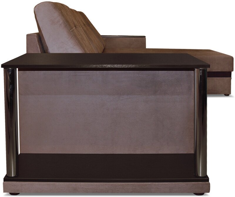 Угловой диван кровать AH! DIVAN (АхДиван) Атланта 263x162х72, раскладной механизм дельфин, пружинный блок Bonnel, светло-коричневый велюр