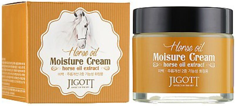 Jigott Horse Oil Moisure Cream Увлажняющий крем для лица с лошадиным маслом, 70 мл