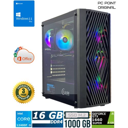 Игровой компьютер Point E1 (i5 12400F/RAM 16 GB/SSD M2 1 TB/GTX 1660 Super 6 GB/600W/WINDOWS 11)