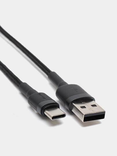 Кабель в тканевой оплетке USB - USB-C Baseus Cafule CATKLF-UG1, 3м, 2A, черный-серый - фотография № 4