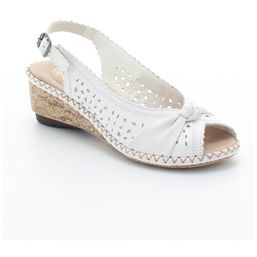 фото Босоножки rieker женские летние, размер 38, цвет белый, артикул 66176-81