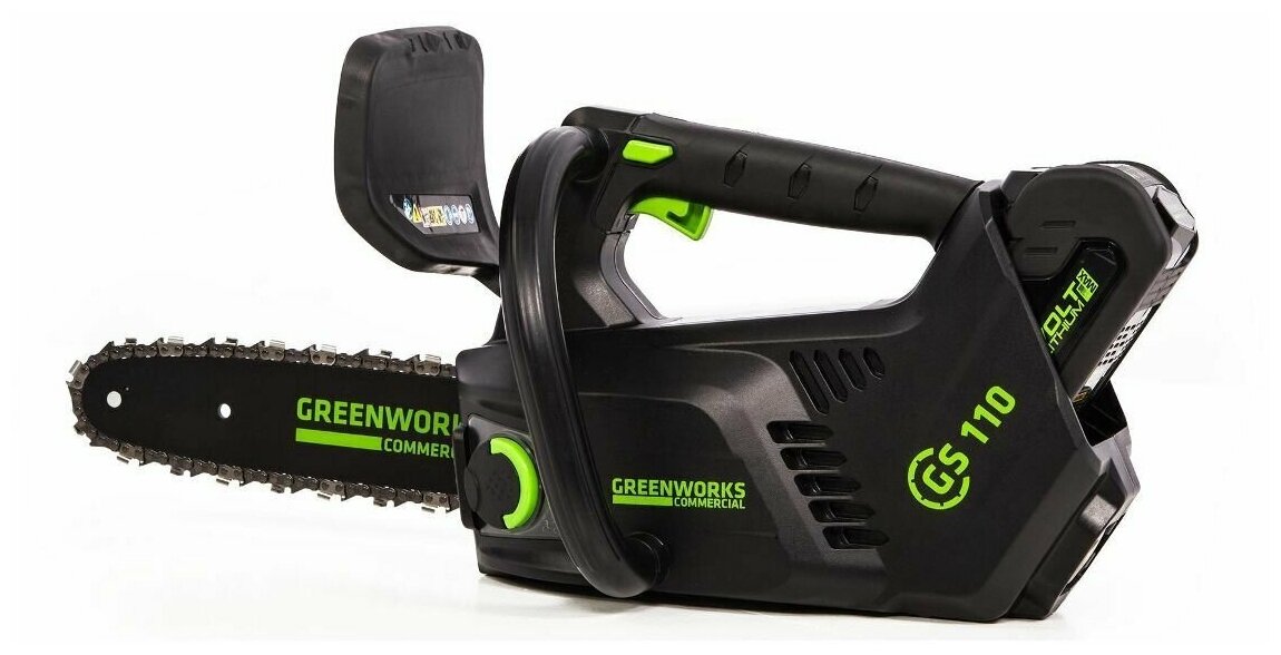 Greenworks Цепная пила аккумуляторная Gd40tcs, 40v, 25 см, c 1хАКБ 3 А.ч. и ЗУ [2003807] - фотография № 5