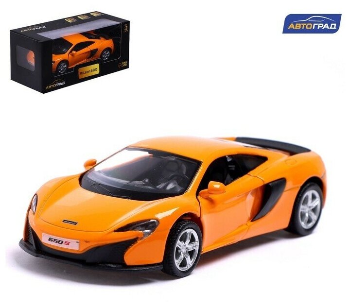 Машина металлическая MCLAREN 650S, 1:32, открываются двери, инерция, цвет оранжевый