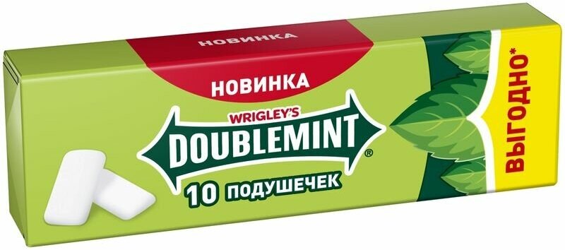 Жевательная резинка Wrigley's Doublemint со вкусом мяты без сахара
