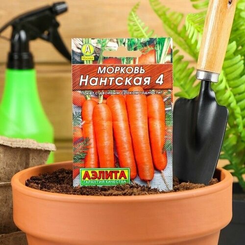 Семена Морковь Нантская 4 Лидер, 2 г , 4 пачки