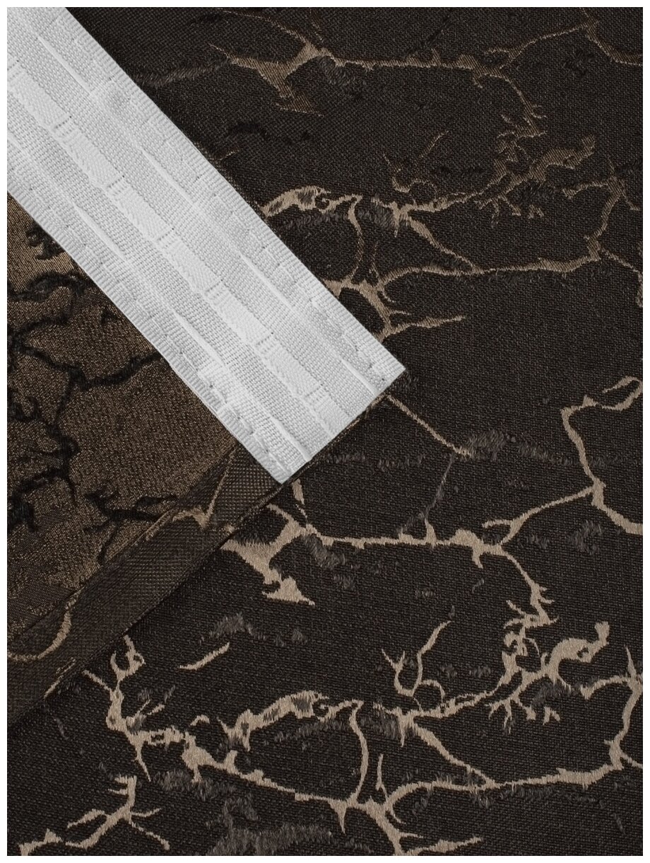 Портьера ТД Текстиль канвас Молния размер 200х270см, цвет коричневый - фотография № 6
