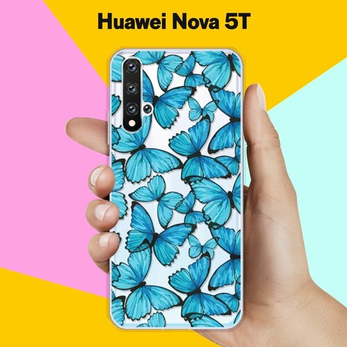 Силиконовый чехол Бабочки на Huawei Nova 5T силиконовый чехол на huawei nova 5t хуавей нова 5т не мы такие жизнь такая прозрачный