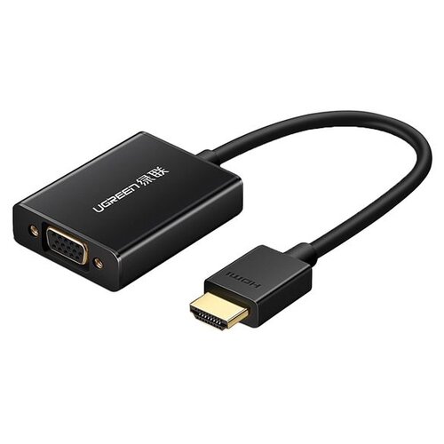 Переходник/адаптер UGreen HDMI - VGA/Micro USB/mini jack 3.5 MM102, 0.15 м, черный конвертер ugreen cm615 90912 usb c to 2 usb 3 1a 1 usb3 1c 2 hdmi 2 dp rj45 gigabi pd port converter цвет серый