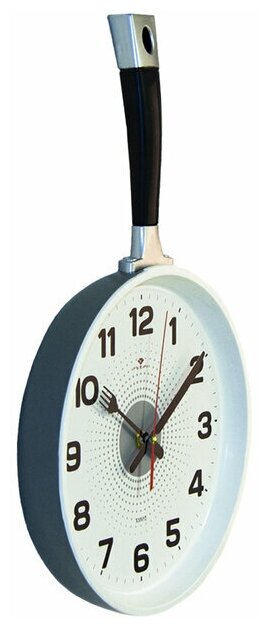 фото Часы настенные, серия: Кухня, "Сковорода", плавный ход, 25 x 43 см