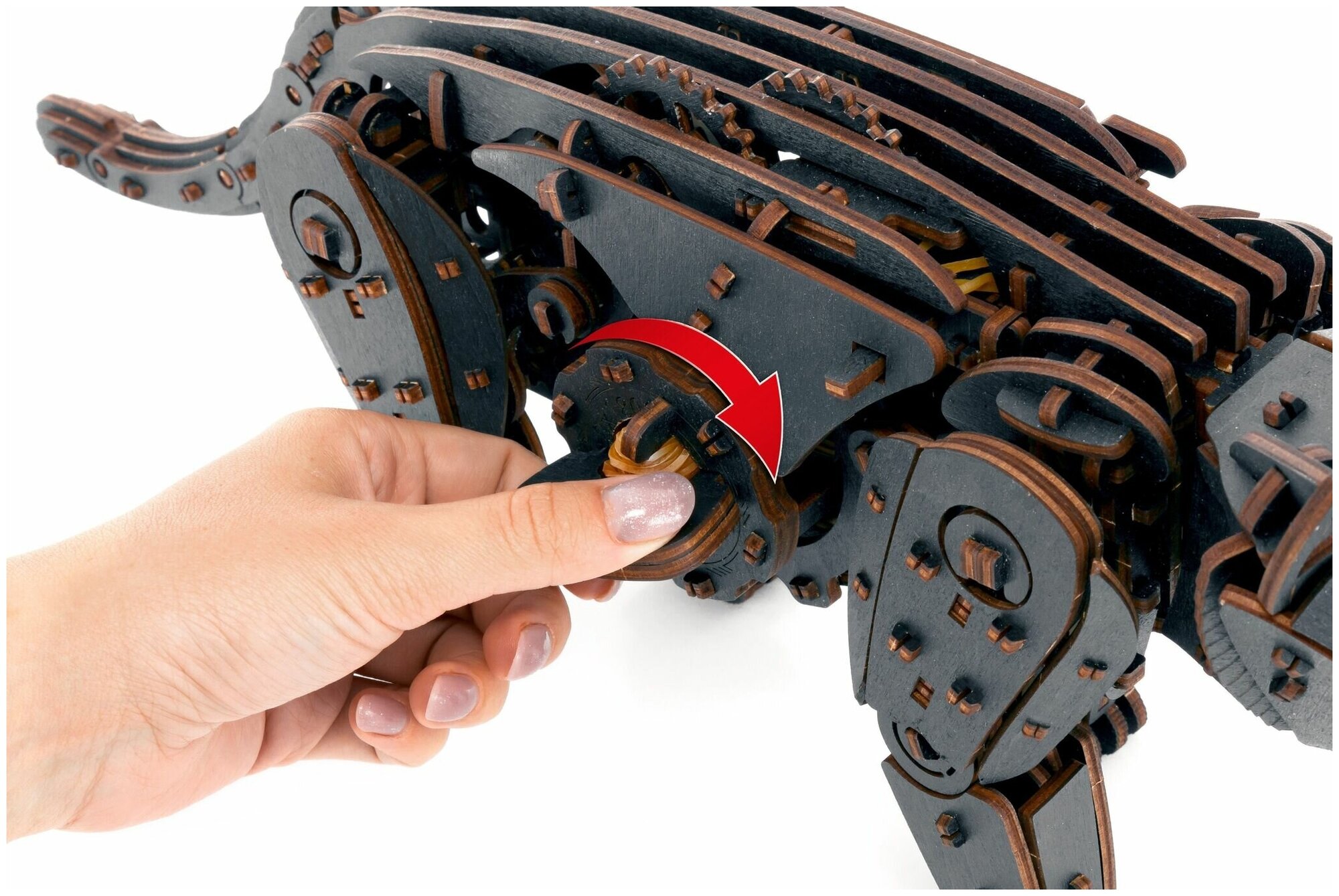 Механический 3D конструктор из дерева "Чёрный Кот" Eco Wood Art - фото №9