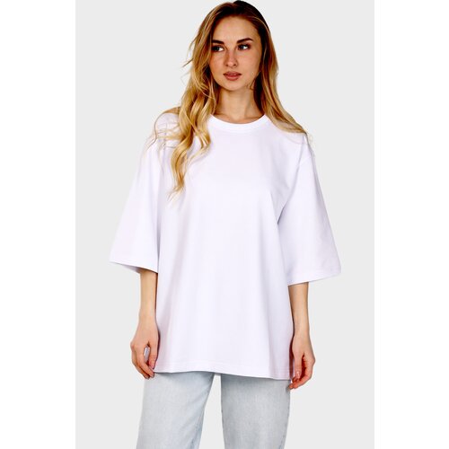 Футболка SILVER HANDS, оверсайз, футер, однотонная, трикотаж, размер OverSize, черный