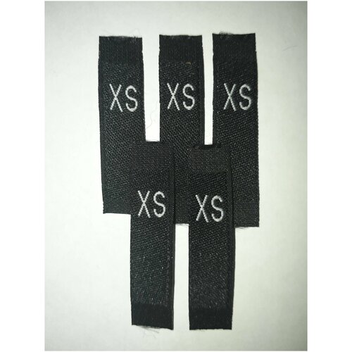 Размерник XS (для одежды, жаккард, размер 10х30мм, цвет черный) 50шт.