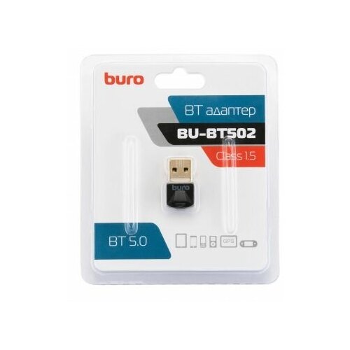 Адаптер Buro USB BU-BT502 Bluetooth 5.0+EDR class 1.5 20м черный